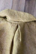 Long sleeves pleated shirt, mustard linen