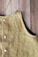 Sleeveless blouse, mustard linen