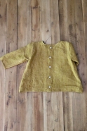 Long sleeves blouse, mustard linen