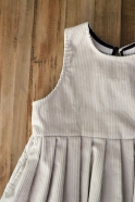 Pleated dress, sleeveless, off white corduroy