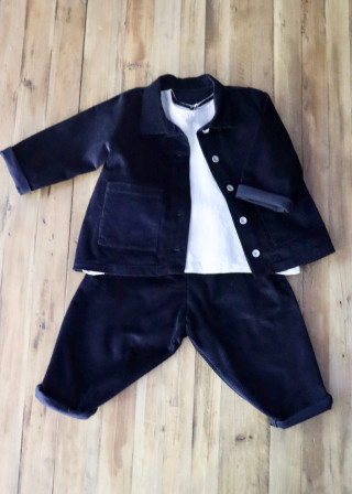 Kid jacket, night blue corduroy