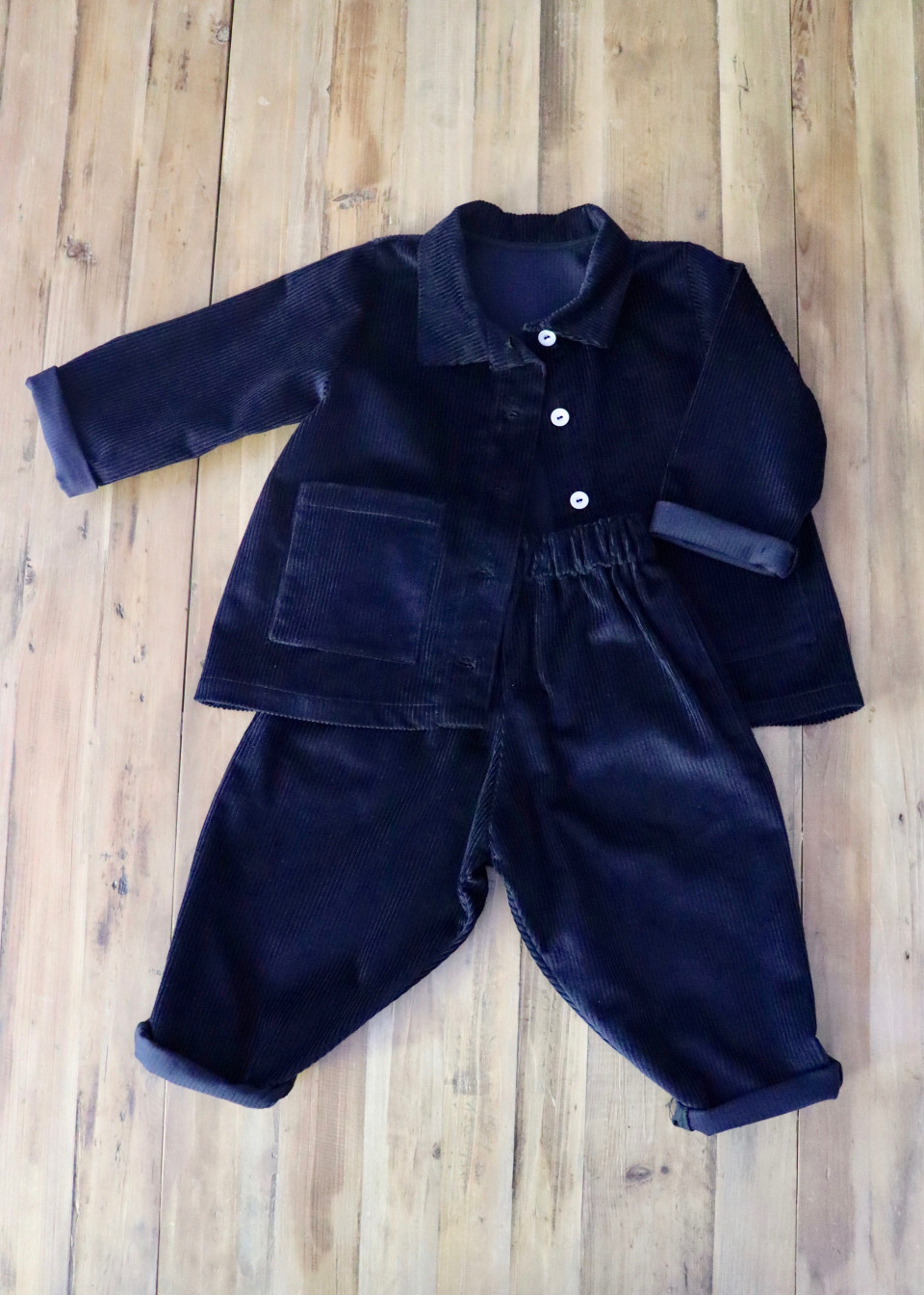 Kid jacket, night blue corduroy