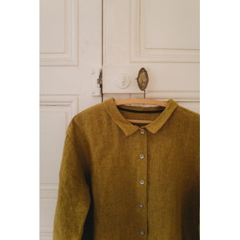 Shirt 05, mustard linen