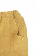 Pockets trousers, mustard linen