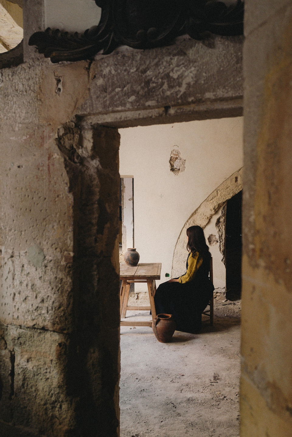 Pleated dress, sleeveless, night blue corduroy
