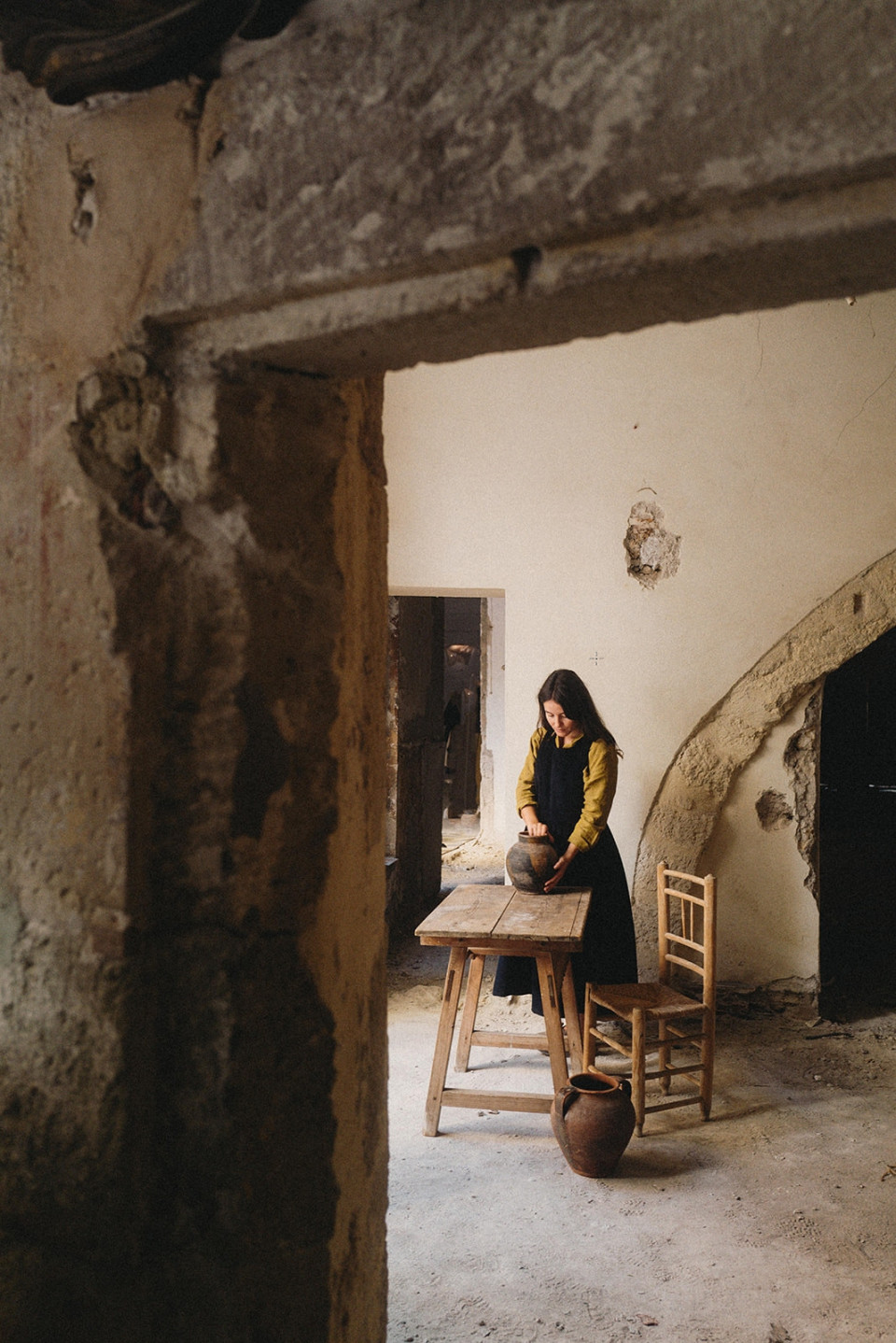 Robe à plis sans manches, velours bleu nuit