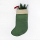 Christmas stocking in green linen