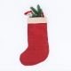Christmas stocking in red linen