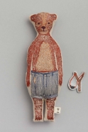 Embroidered linen doll Bear