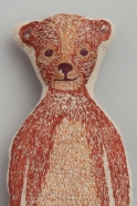 Embroidered linen doll Bear
