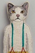 Embroidered linen doll Kitty