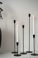 Bougeoir en metal noir pour bougies chandelles
