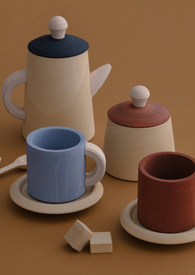 Wooden tea set