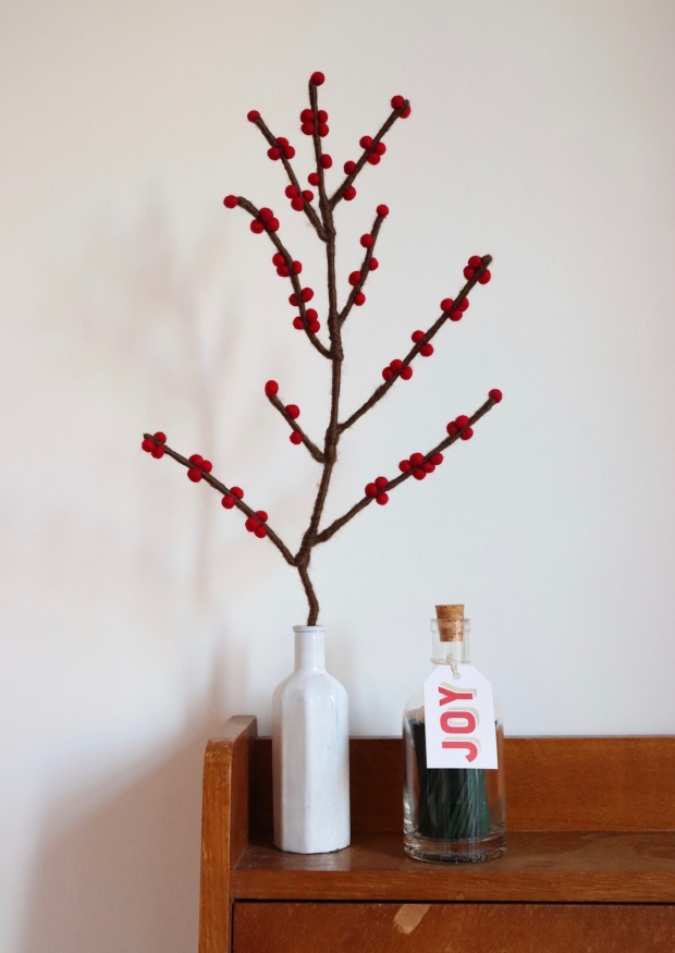 Wool branch with red berries