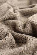 Couverture côtelée en laine mérinos - gris clair