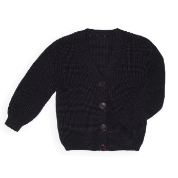Cardigan in merino wool, black