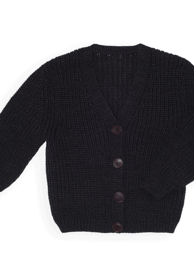 Cardigan in merino wool, black
