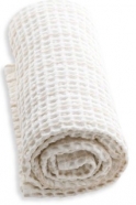 Serviette de bain en nid d'abeille, coton blanc beige