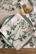Set of 6 linen napkins, aromatic herb print