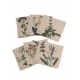 Ensemble 6 Serviettes en lin, imprimé herbes aromatiques