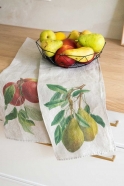 Kitchen towel in pear printed linen