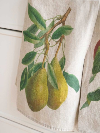 Kitchen towel in pear printed linen