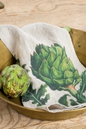 Kitchen towel in artichoke printed linen