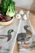 Kitchen towel in duck printed linen