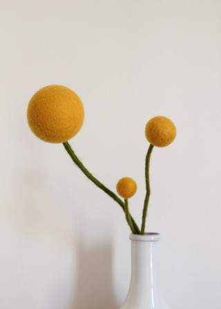 Wool yellow flower