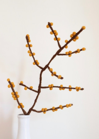 Wool branch with yellow berries