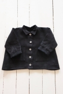 Baby jacket, black heavy linen