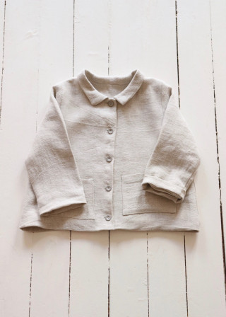 Kid jacket, natural heavy linen