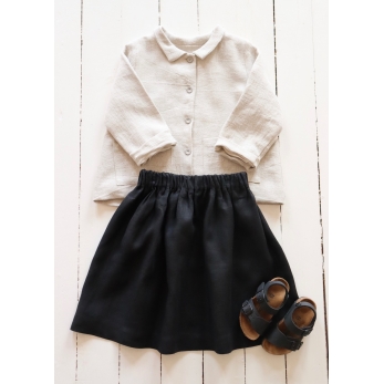 Skirt, black linen
