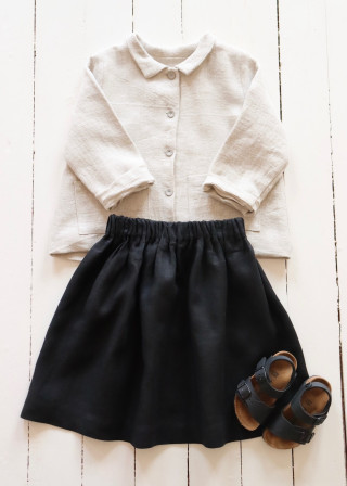 Skirt, black linen