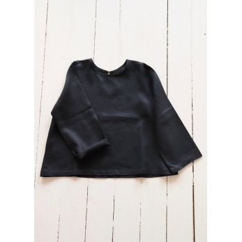 Uniform blouse, black linen