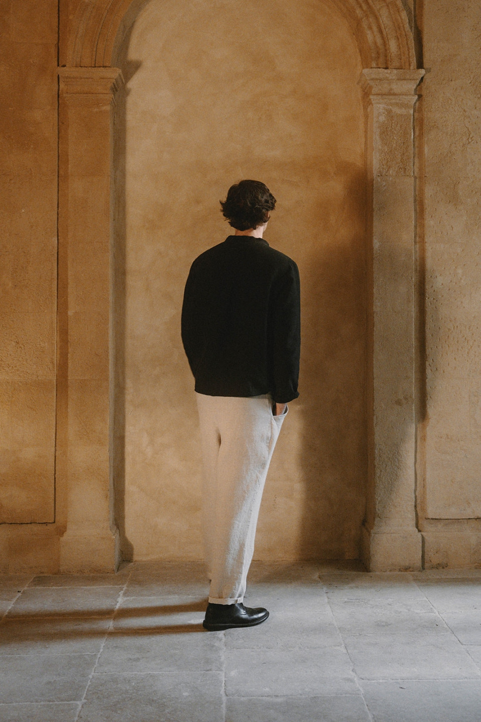 Pantalon à poches, lin beige Pantalon à poches, lin beige