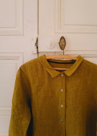 Shirt 05, mustard linen