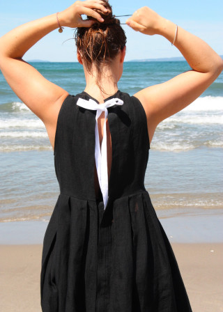 Dress 13, black linen