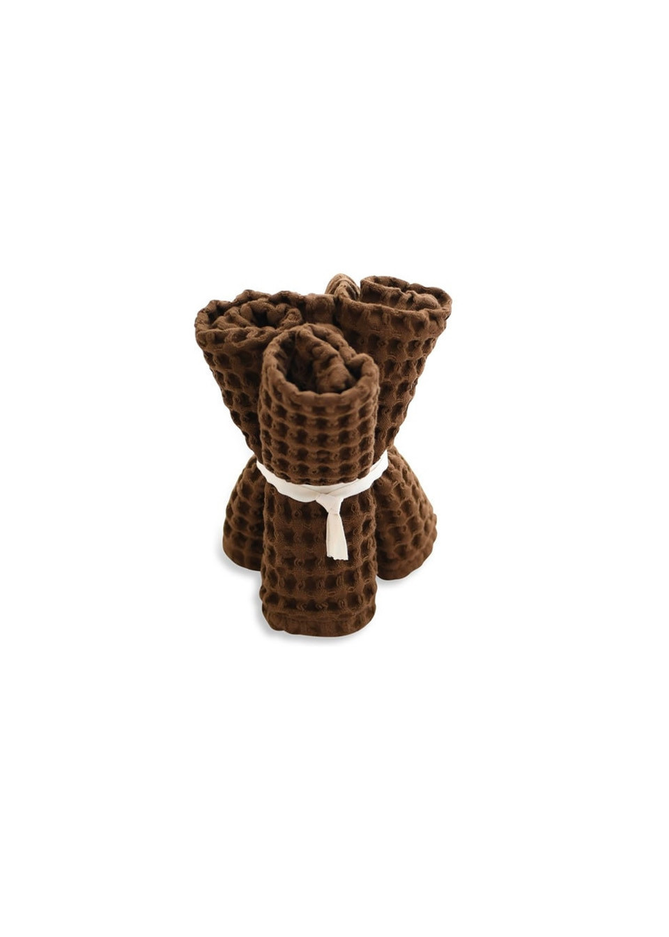 Set of 3 wash cloths in Clay big waffle cotton - THE ORGANIC COMPANY