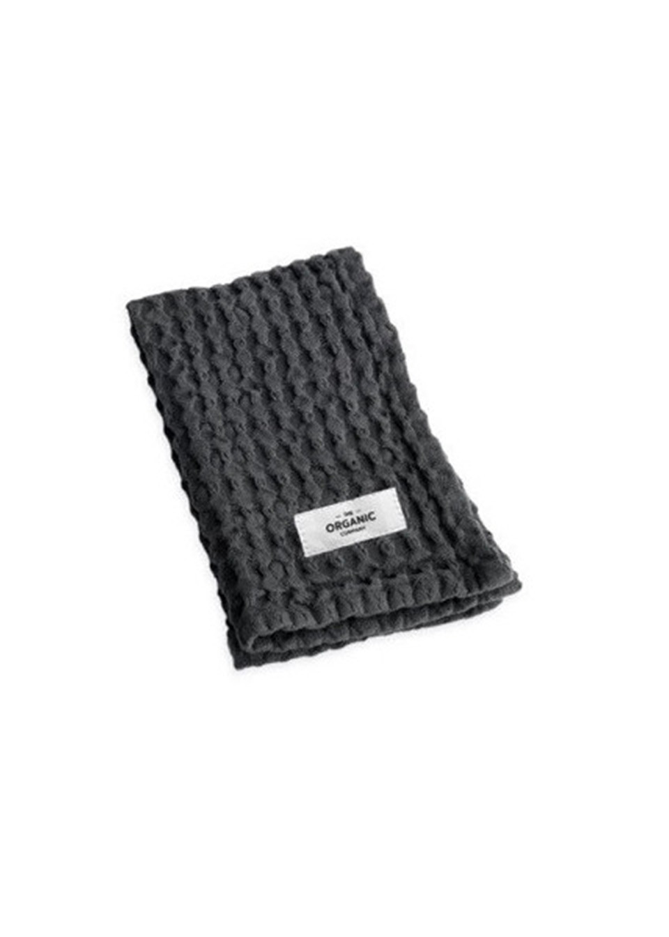 Big waffle kitchen & wash cloth in grey cotton - THE ORGANIC COMPANY