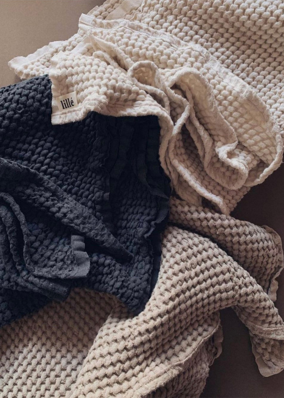 Waffle blanket, beige