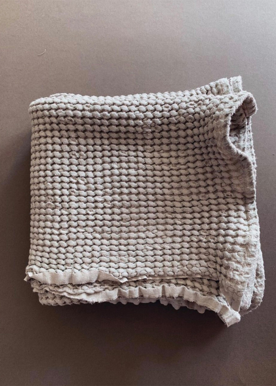 Plaid en nid d'abeille, beige