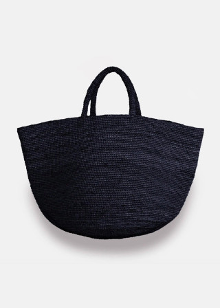 Cabas en raphia bleu nuit - SANS ARCIDET
