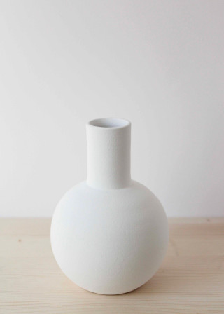Vase blanc, Vase en céramique, Vase fabriqué à la main