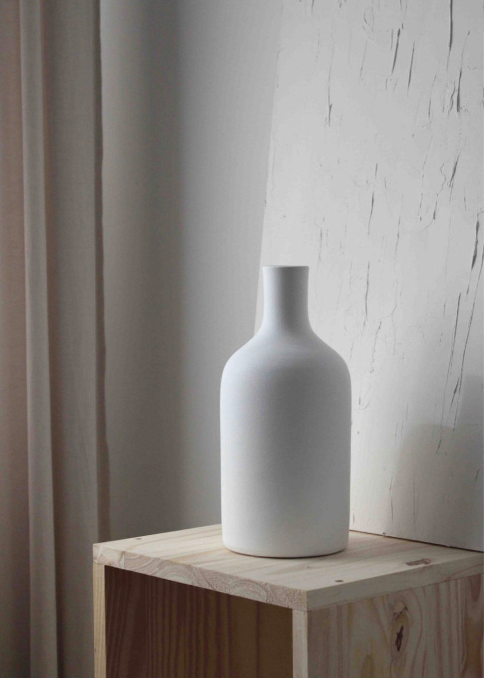 Vase blanc, Vase en céramique, Vase fabriqué à la main