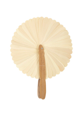 Eventail en feuilles de palmier et manche en bambou