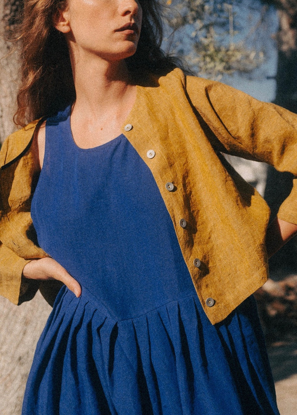 Gilet 02, lin moutarde Gilet 02, lin moutarde