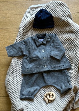 Pantalon sarouel en lainage gris - LE VESTIAIRE DE JEANNE