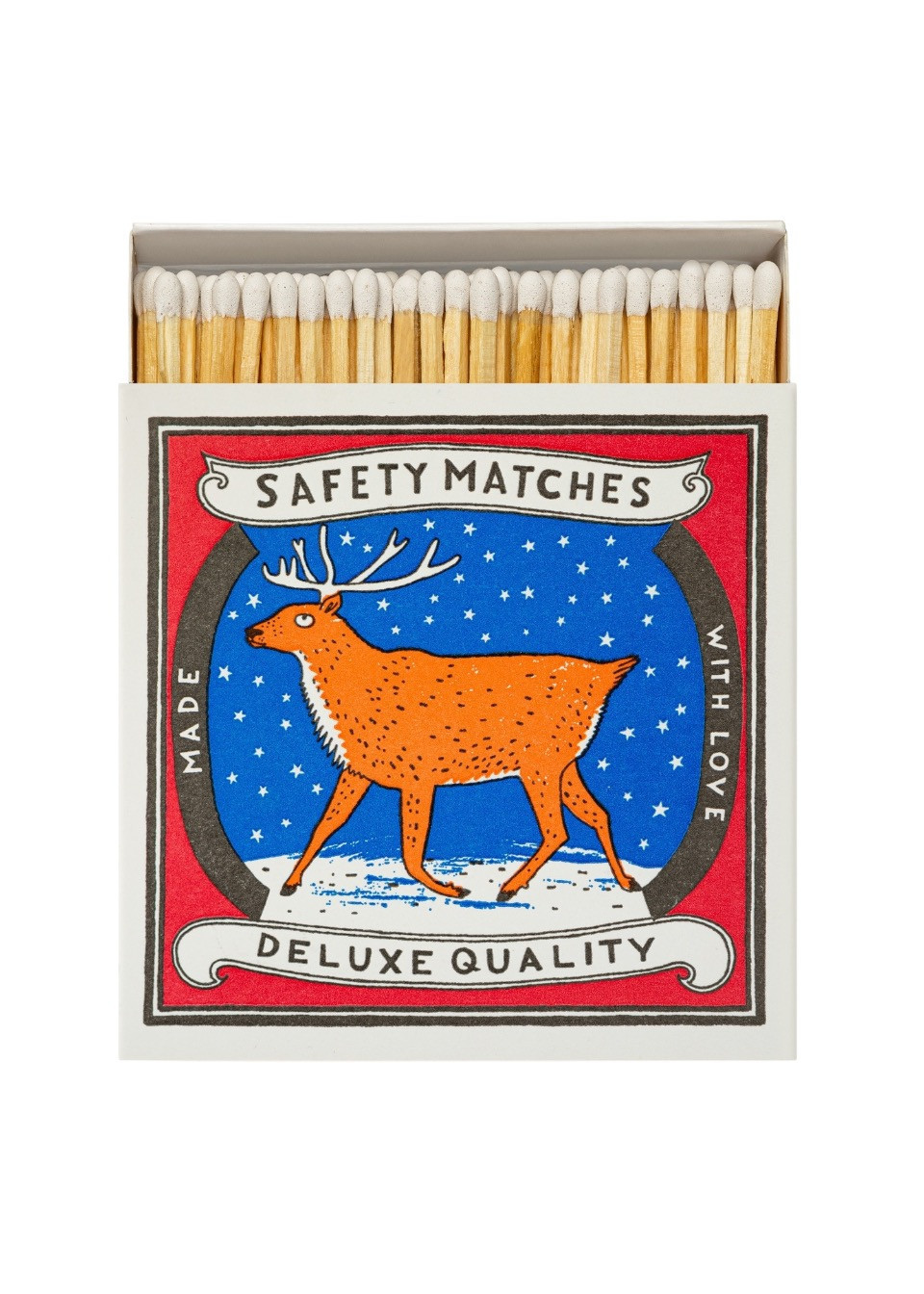 Square matchbox "Charlotte farmer reindeer"