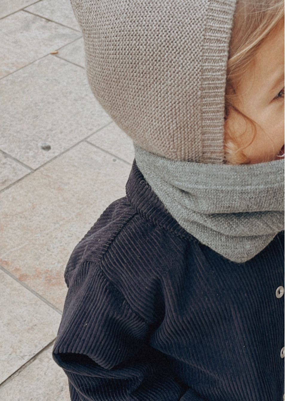Veste enfant, velours bleu nuit